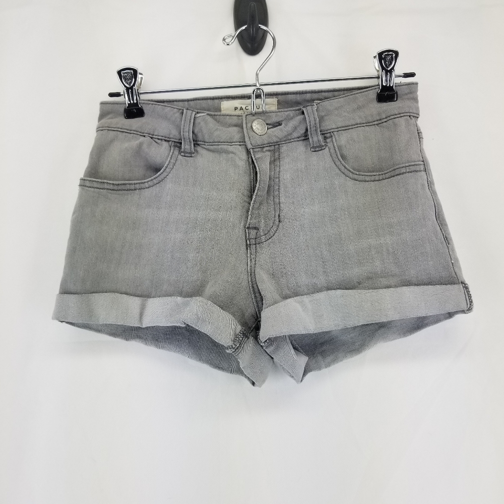 PACSUN Super Stretch Shortie Gray jean Shorts 25 - Picture 1 of 14